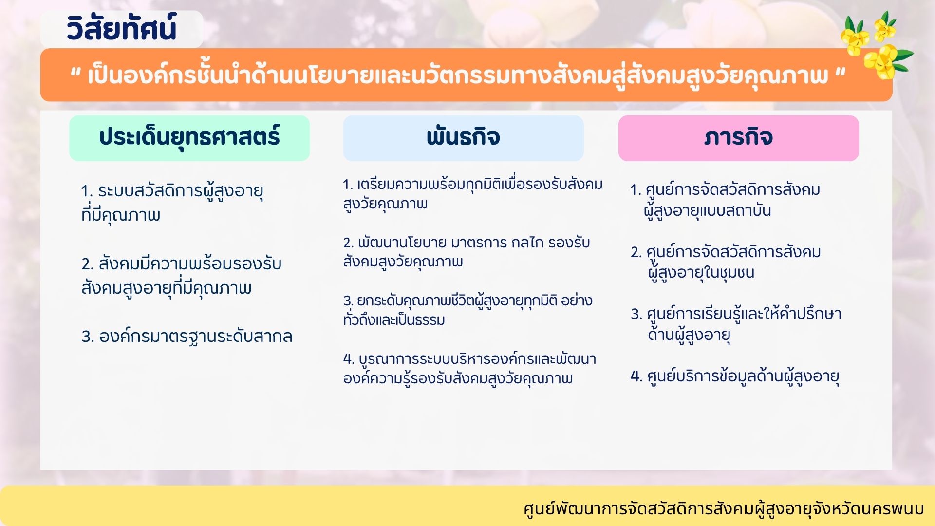 ศูนย์พัฒนาการจัดสวัสดิการสังคมผู้สูงอายุจังหวัดนครพนม